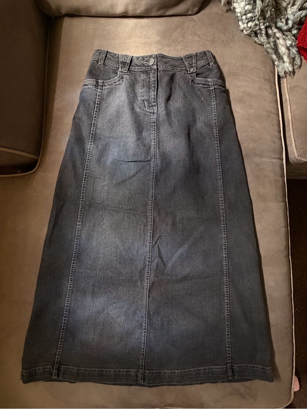 Woolrich Black Denim Maxi Skirt